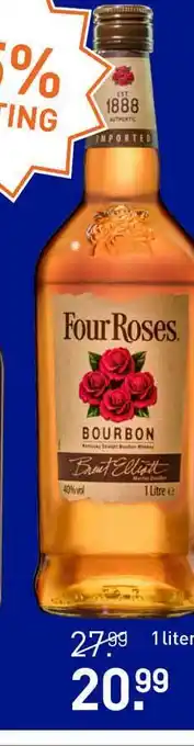 Gall & Gall Four Roses Bourbon 1 liter aanbieding