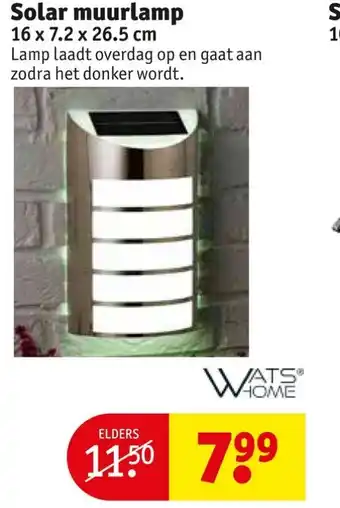 Kruidvat WatsHome Solar muurlamp 16x7.2x26.5 cm aanbieding