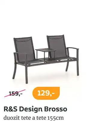 Kees Smit R&S Design Brosso duozit tete a tete 155cm aanbieding