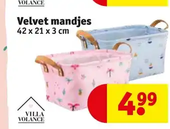 Kruidvat Villa Volance Velvet mandjes 42x21x3 cm aanbieding