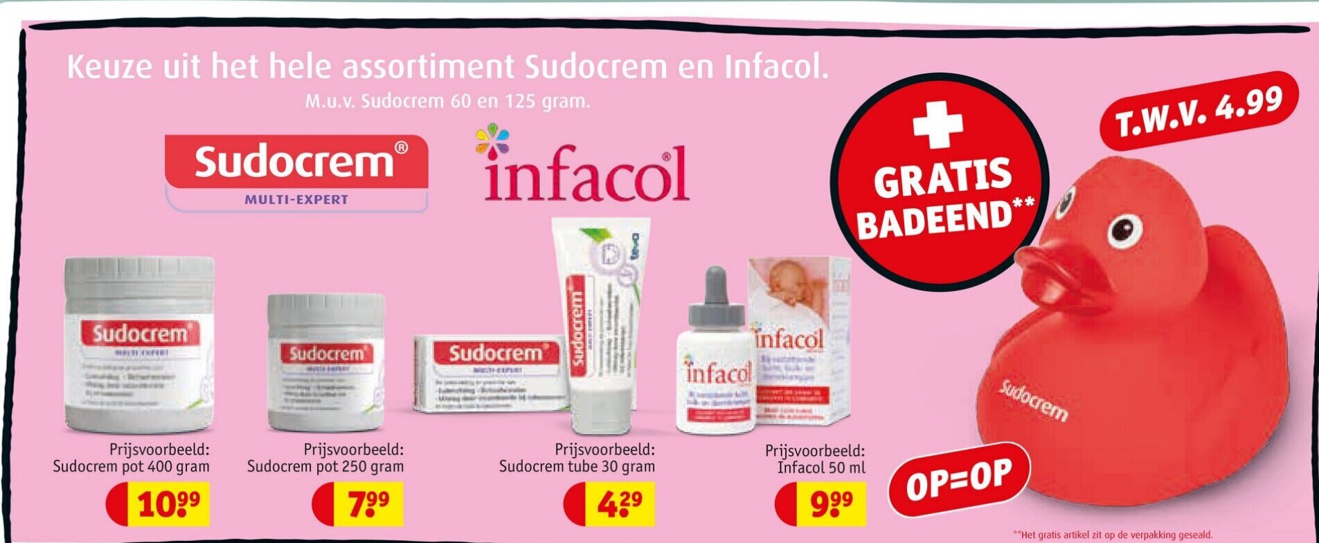 Keuze uit het hele assortiment Sudocrem en Infacol aanbieding bij Kruidvat