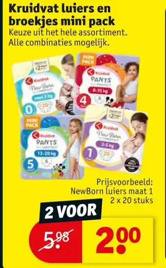 Kruidvat Luiers en broekjes mini pack aanbieding