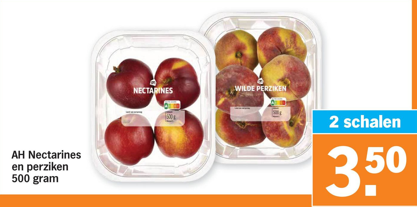 AH Nectarines en perziken 500 gram aanbieding bij Albert Heijn