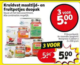 Kruidvat Maaltijd- en fruitpotjes duopak aanbieding