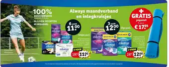 Kruidvat Always maandverband en inlegkruisjes aanbieding