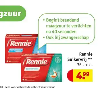 Kruidvat Rennie Suikervrij** 36 stuks aanbieding