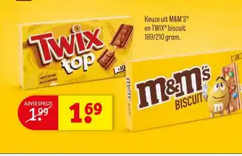 Kruidvat Keuze uit M&M'S en Twix biscuit 189/210 gram aanbieding