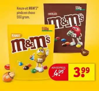 Kruidvat Keuze uit M&M's pinda en choco 550 gram aanbieding