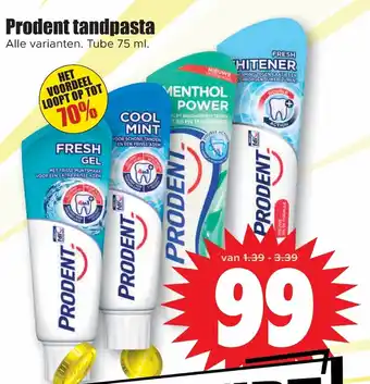 Dirk Prodent tandpasta 75 ml aanbieding