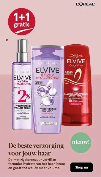 Etos L'Oréal Paris Elvive Hydra (Hyaluronic) 1+1 Gratis aanbieding