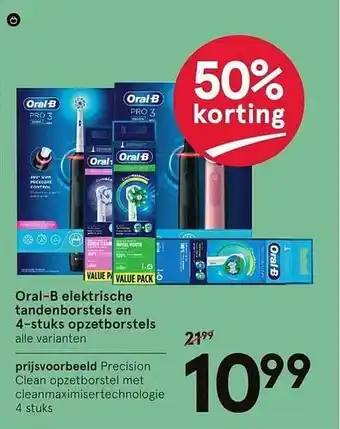 Etos Oral-B Elektrische Tandenborstels En 4-Stuks Opzetborstels 50% Korting aanbieding