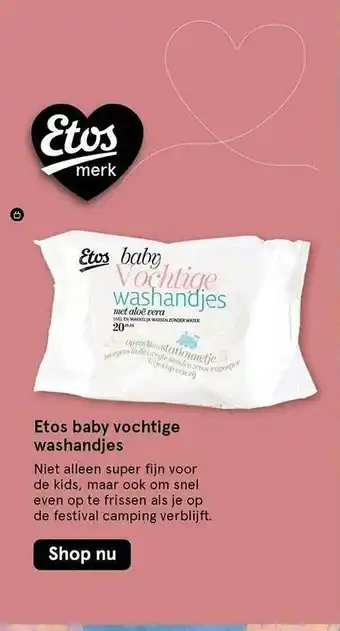 Etos Etos Baby Vochtige Washandjes aanbieding