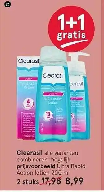 Etos Clelarasil Ultra Rapid Action Lotion 200 Ml 1+1 Gratis aanbieding