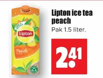 Dirk Lipton ice tea peach 1.5 liter aanbieding