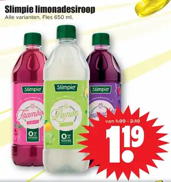 Dirk Slimpie limonadesiroop 650 ml aanbieding