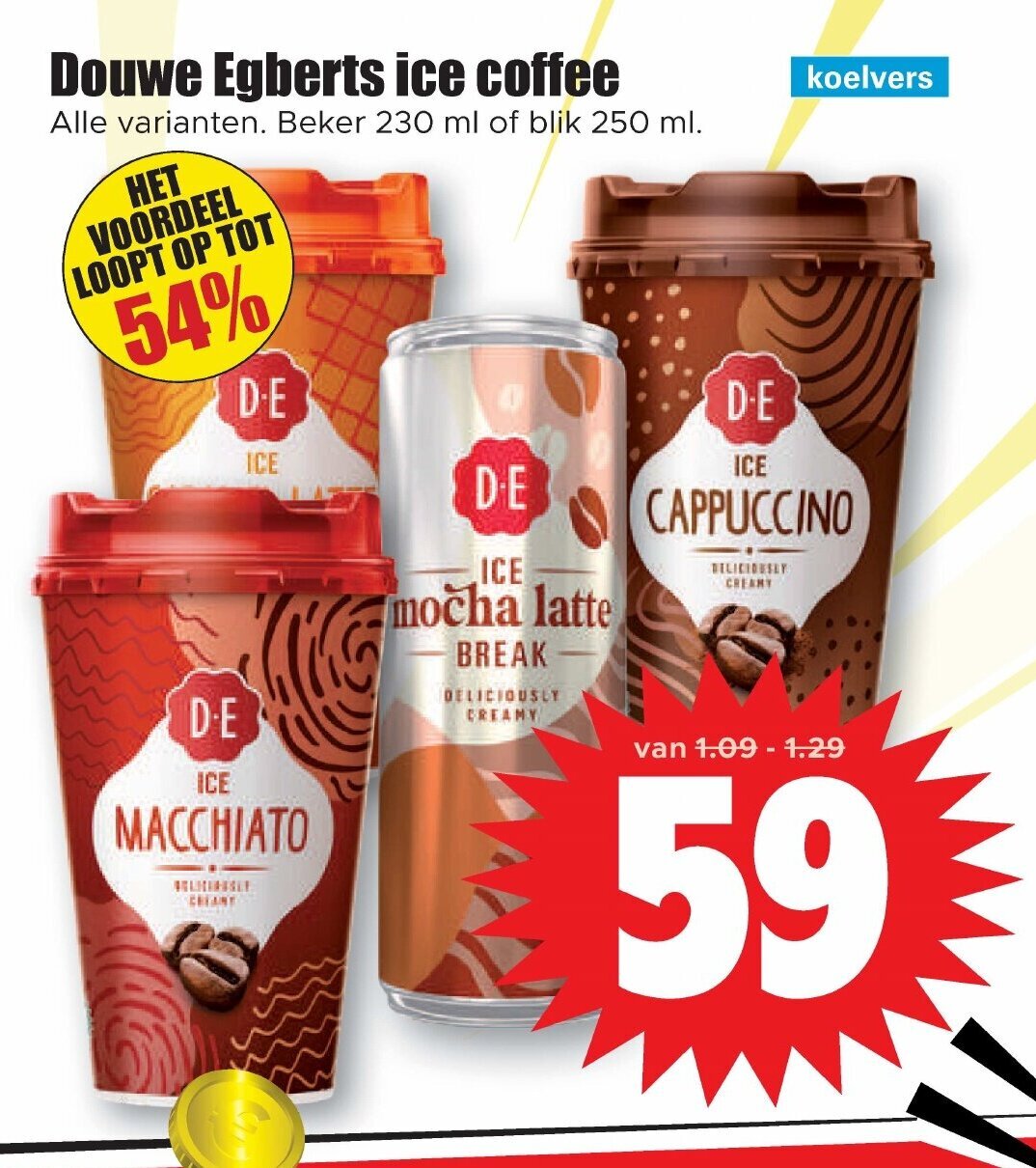 Douwe Egberts ice coffee 230 ml aanbieding bij Dirk
