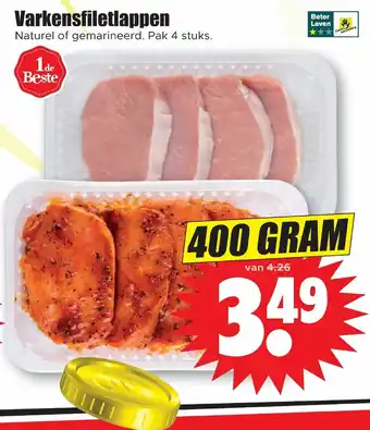 Dirk Varkensfilletlappen 400g aanbieding