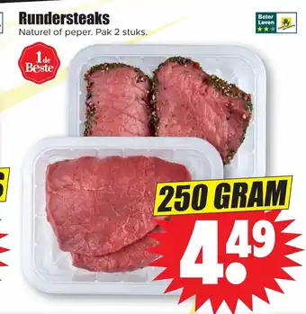 Dirk Rundersteaks 250g aanbieding