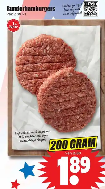 Dirk Runderhamburgers 200g aanbieding