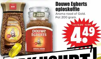 Dirk Douwe Egberts oploskoffie 200g aanbieding