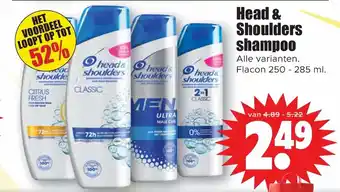 Dirk Head & Shoulders shampoo 250 - 285 ml aanbieding