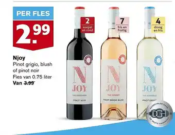 Hoogvliet Njoy Pinot Grigio, Blush Of Pinot Noir aanbieding