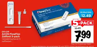 Vomar Voordeelmarkt ACON FlowFlex Zelftest 5-pack aanbieding