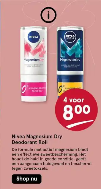 Etos Nivea Magnesium Dry Deodorant Roll aanbieding