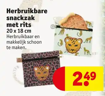 Kruidvat Herbruikbare snackzak met rits aanbieding