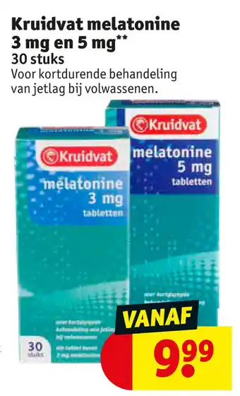 Kruidvat Kruidvat melatonine 3 mg en 5 mg** aanbieding