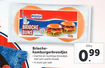 Lidl Brioche-hamburgerbroodjes aanbieding