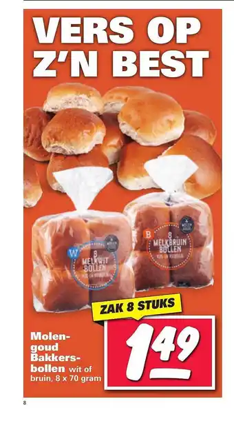 Nettorama Molengoud Bakkersbollen Wit Of Bruin aanbieding