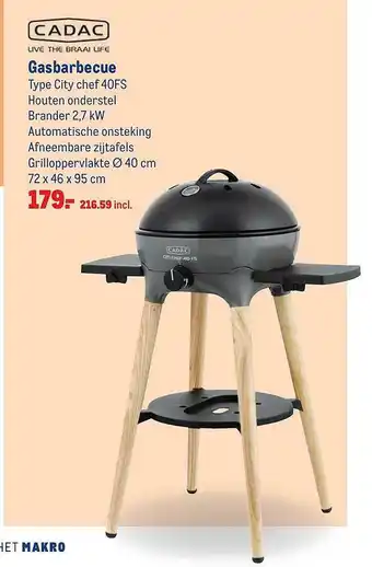 Makro Cadac Gasbarbecue City Chef 40FS aanbieding