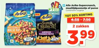 PLUS Alle Aviko Supercrunch, maaltijdpannetje of puree aanbieding