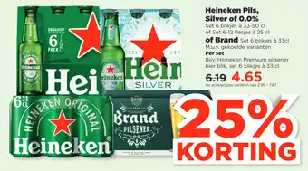 PLUS Heineken Pils, Silver of 0.0% of Brand aanbieding