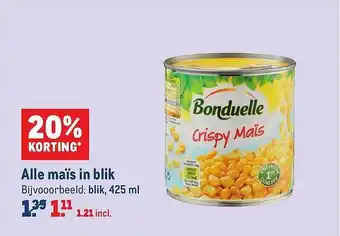 Makro Alle Maïs In Blik 20% Korting aanbieding