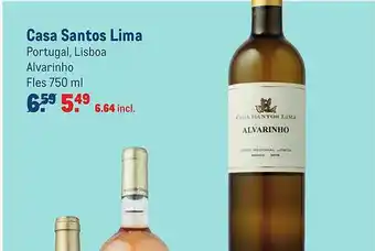 Makro Casa Santos Lima Portugal, Lisboa Albarinho 750ml aanbieding