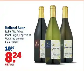 Makro Kellerei Auer Italië, Alto Adige Pinot Grigio, Lagrein Of Gewürztraminer 750 ml aanbieding