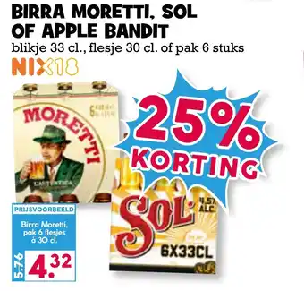 Boon`s Markt Birra Moretti, Sol Of Apple Bandit aanbieding