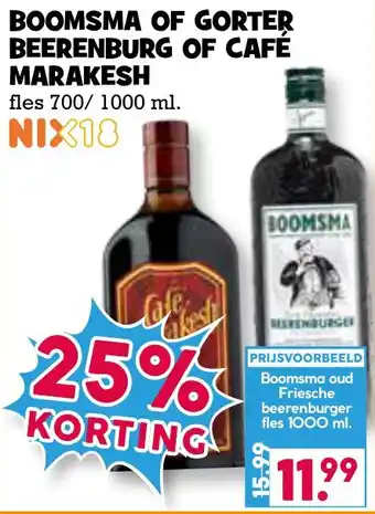 Boon`s Markt Boomsma Of Gorter Of Café Beerenburg Marakesh aanbieding