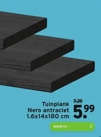 GAMMA Tuinplank Nero antraciet 1.6x14x180 cm aanbieding