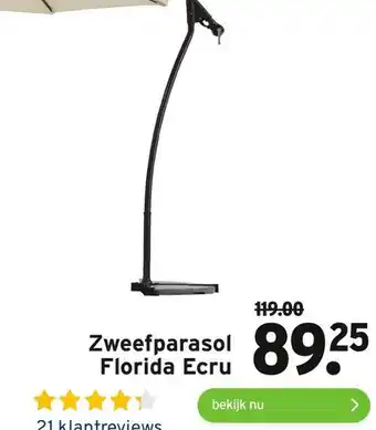 GAMMA Zweefparasol Florida Ecru aanbieding