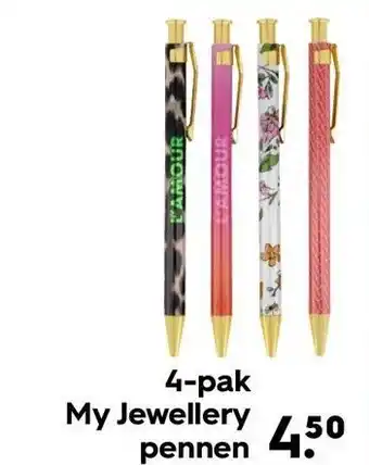 HEMA 4-pak My Jewellery pennen aanbieding