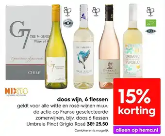 HEMA Doos wijn, 6 flessen aanbieding