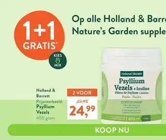 Holland & Barrett Psyllium Vezels 400 gram aanbieding