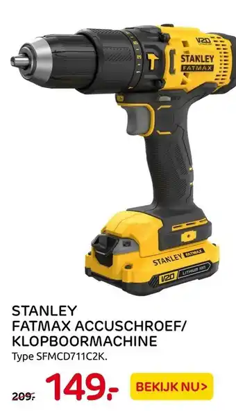 Praxis Stanley Fatmax Accuschroef/ Klopboormachine aanbieding