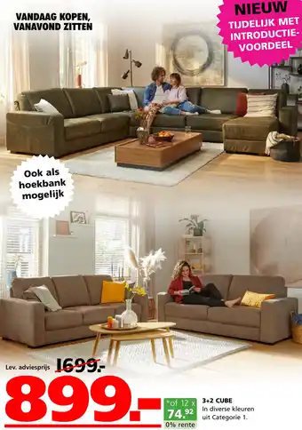 Seats and Sofas 3+2 CUBE aanbieding