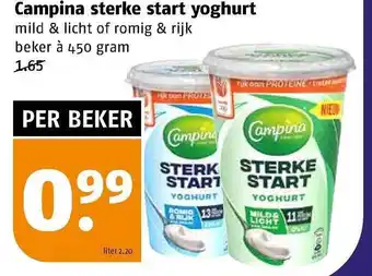 Poiesz Campina Sterke Start Yoghurt Mild & Licht Of Romig & Rijk aanbieding