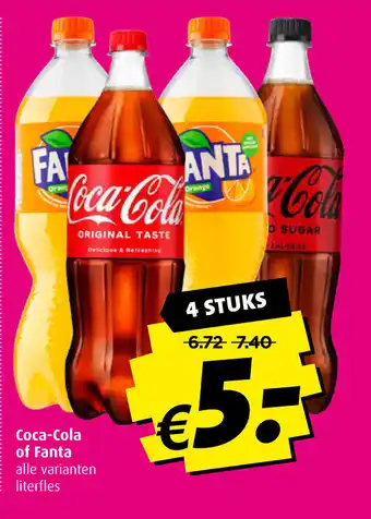 Boni Coca-Cola of Fanta 4 stuks aanbieding