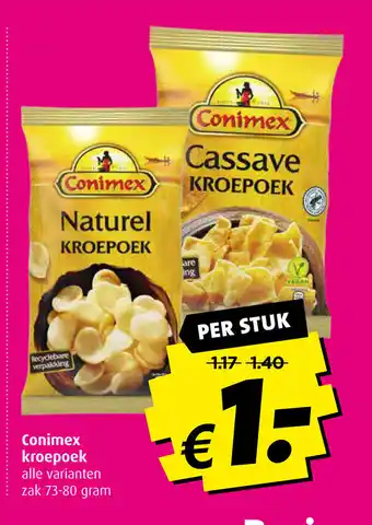 Boni Conimex kroepoek zak 73-80 gram per stuk aanbieding